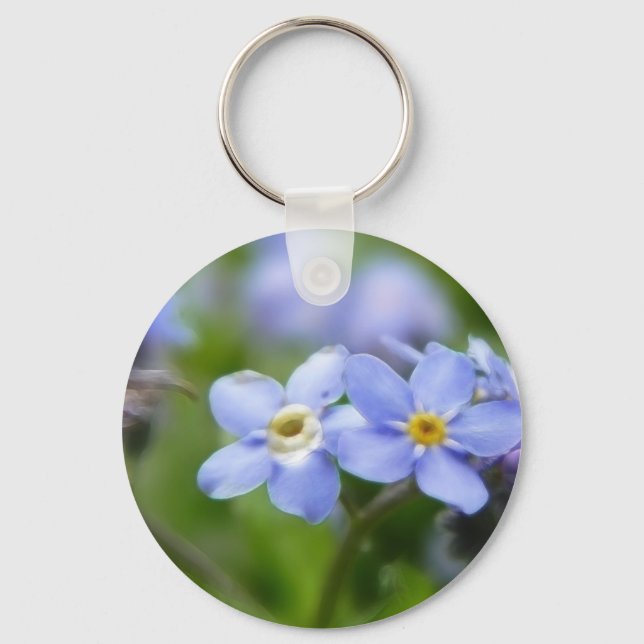 Delicate Forget Me Not Flowers Key Ring (Front)