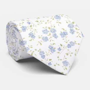 Delicate Forget-Me-Not Wildflower Botanical Tie