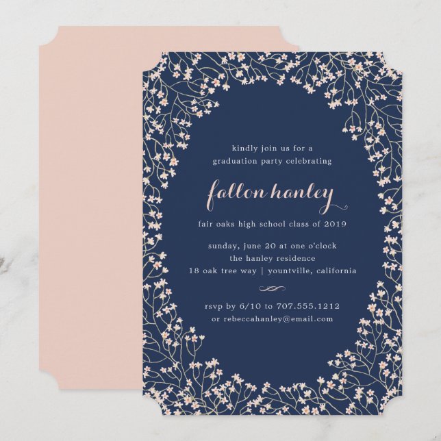 Delicate Frame | Graduation Party Invitation (Front/Back)