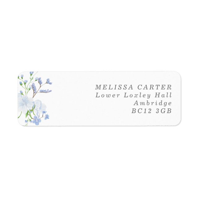 Delicate French Blue Regency Return Address Label (Front)