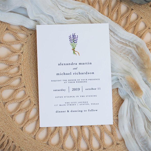 Delicate French Lavender Wedding Invitation (Creator Uploaded)