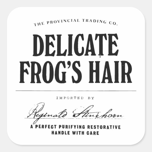 Delicate Frog's Hair - apothecary label (Front)