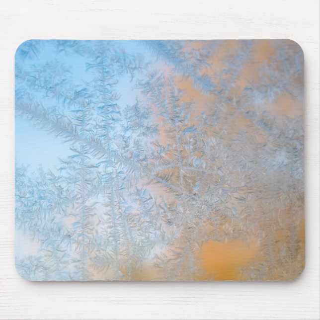 Delicate frost pattern, Wisconsin Mouse Mat (Front)