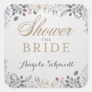 Delicate Garden Bridal Shower Sticker