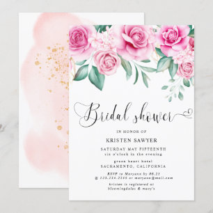 delicate garden floral elegant bridal shower invitation
