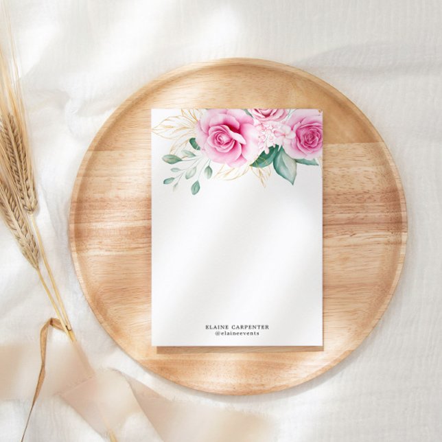 Delicate Garden Floral Monogram Stationery Paper (Creator Uploaded)