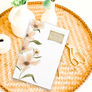 Delicate Garden Floral Monogram Stationery Paper