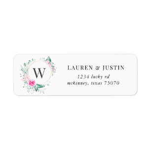delicate garden floral Return Address Label