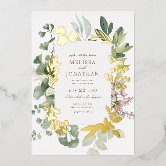 Delicate Garden Foil Invitation