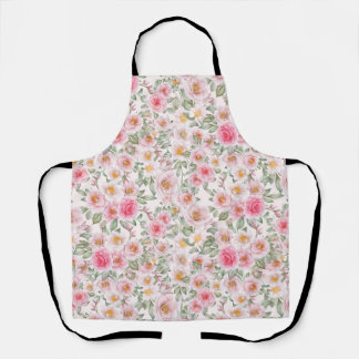 Delicate garden roses apron