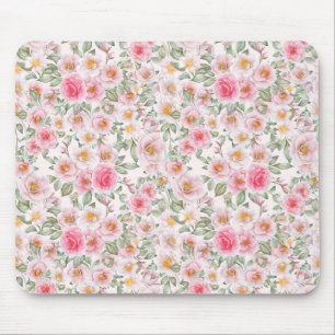 Delicate garden roses mouse mat
