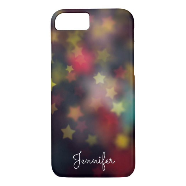 Delicate girly star gold bokeh personalised Case-Mate iPhone case (Back)