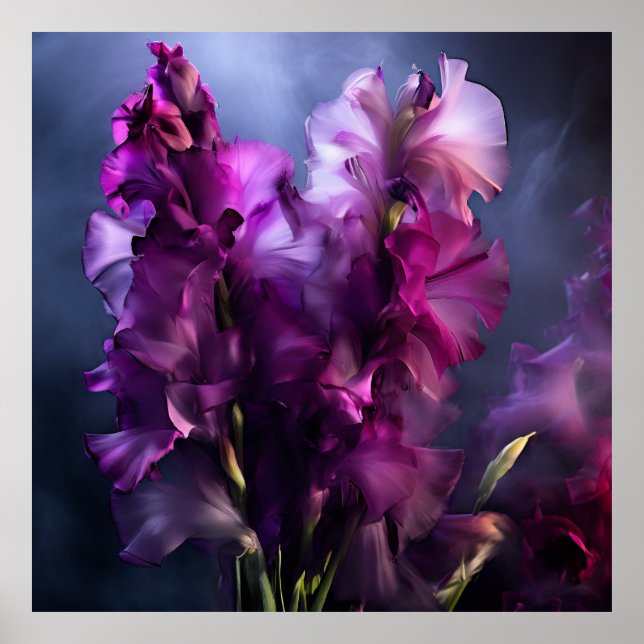 Delicate Gladiolas Poster (Front)