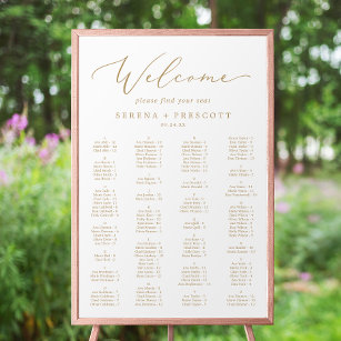 Delicate Gold Alphabetical Seating Chart