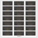Delicate Gold and Black Guest Address Labels<br><div class="desc">These delicate gold and black wedding guest address labels are perfect for a modern wedding. The romantic minimalist design features lovely and elegant champagne golden yellow typography on a black background with a clean and simple look. Customise each label with the name and address of your guests. 21 labels per...</div>