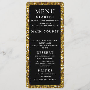 Delicate Gold and Black Wedding Dinner Menu