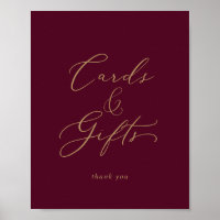 Delicate Gold and Burgundy Cards and Gifts