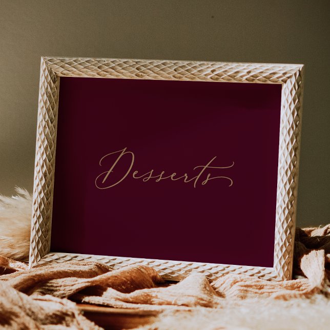 Delicate Gold and Burgundy Desserts Poster (Creator Uploaded)