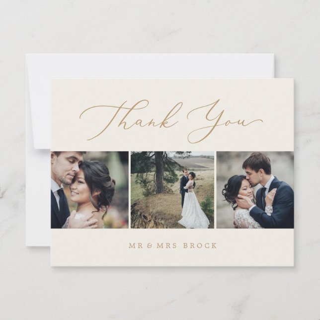 Delicate Gold and Cream 3 Photo Template (Front)