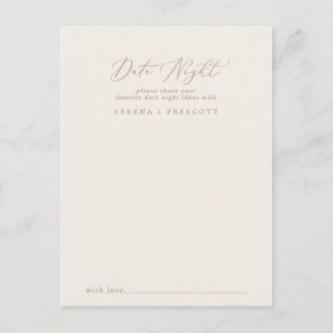 Delicate Gold and Cream Date Night Idea Cards