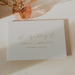 Delicate Gold and Cream Monogram Back Wedding Guest Book<br><div class="desc">This delicate gold and cream monogram back wedding guest book is perfect for a modern wedding. The romantic minimalist design features lovely and elegant champagne golden yellow typography on an ivory cream background with a clean and simple look. Personalise the front cover with the names of the bride and groom...</div>
