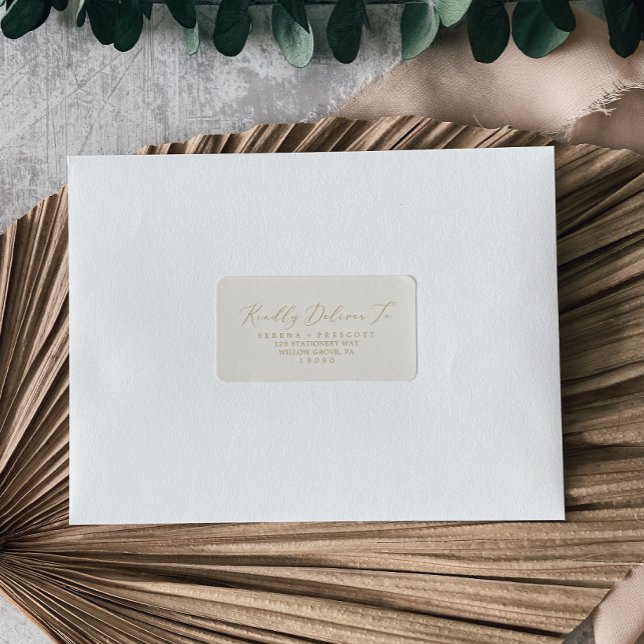 Delicate Gold and Cream RSVP Address Labels (Creator Uploaded)