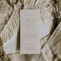 Delicate Gold and Cream Tea Length Thank You Card