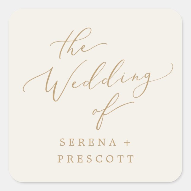 Delicate Gold and Cream Wedding Envelope Seals (Front)