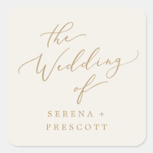 Delicate Gold and Cream Wedding Envelope Seals