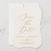 Delicate Gold and Cream Wedding Save The Date