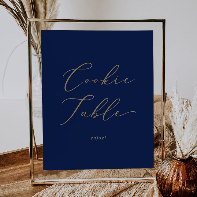 Delicate Gold and Navy Cookie Table Poster (Creator Uploaded)