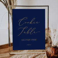 Delicate Gold and Navy Gluten Free Cookie Table