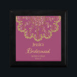 Delicate Gold and Pink Bridesmaid Gift Box<br><div class="desc">Beautiful and stylish gold emblem bridesmaid gift that is personalised.</div>