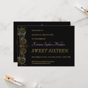 Delicate Gold Border Party Invitation