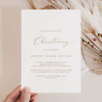 Delicate Gold Calligraphy Christening