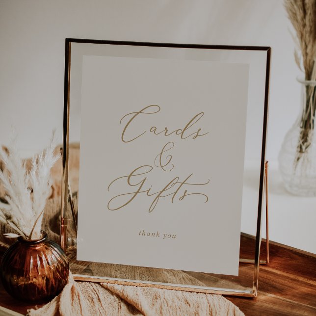 Delicate Gold Calligraphy | Cream Cards and Gifts Poster (Creator Uploaded)