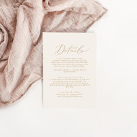 Delicate Gold Calligraphy | Cream Details