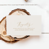Delicate Gold Calligraphy | Cream Gift Registry