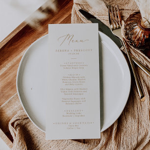 Delicate Gold Calligraphy   Cream Wedding Menu
