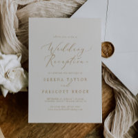Delicate Gold Calligraphy Cream Wedding Reception