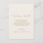 Delicate Gold Calligraphy | Cream Wishing Well Enclosure Card<br><div class="desc">This delicate gold calligraphy cream wishing well card is perfect for a modern wedding. The romantic minimalist design features lovely and elegant champagne golden yellow typography on an ivory cream background with a clean and simple look. Personalise this invitation enclosure card with your names, and a short wishing well poem....</div>