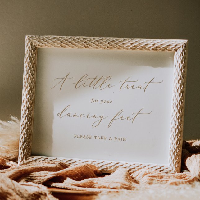 Delicate Gold Calligraphy Dancing Feet Poster (Creator Uploaded)