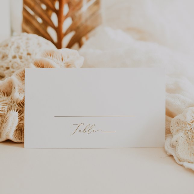 Delicate Gold Calligraphy Flat Wedding Place Card (Creator Uploaded)