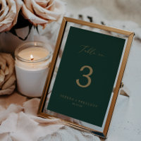 Delicate Gold Calligraphy | Green Table No.