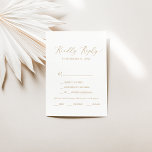 Delicate Gold Calligraphy Menu Choice RSVP Card<br><div class="desc">This delicate gold calligraphy menu choice RSVP card is perfect for a modern wedding. The romantic minimalist design features lovely and elegant champagne golden yellow typography on a white background with a clean and simple look. This wedding response card conveniently asks guests what meal they would like at your reception....</div>