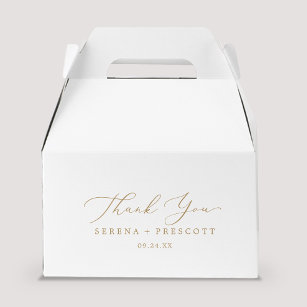 Delicate Gold Calligraphy Thank You Favour Box