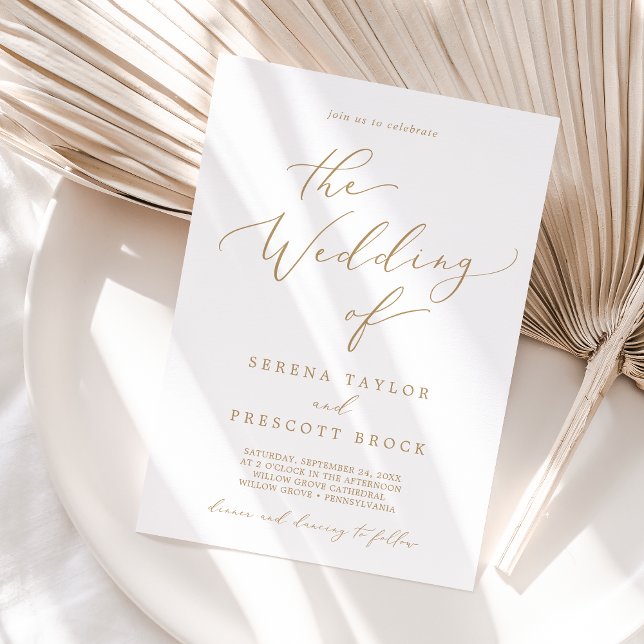 Delicate Gold Calligraphy The Wedding Of Invitation (Creator Uploaded)