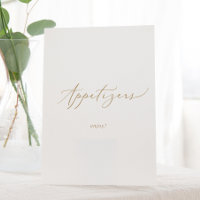 Delicate Gold Calligraphy Wedding Appetizers