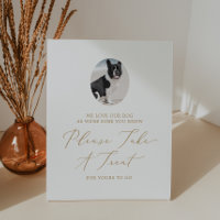 Delicate Gold Calligraphy Wedding Dog Treat Favour