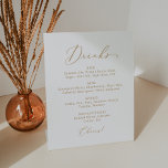 Delicate Gold Calligraphy Wedding Drink Menu Pedestal Sign<br><div class="desc">This delicate gold calligraphy wedding drink menu pedestal sign is perfect for a modern wedding. The romantic minimalist design features lovely and elegant champagne golden yellow typography on a white background with a clean and simple look.</div>